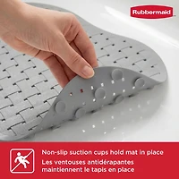 Rubbermaid Instamat Bath Tub Shower Mat, Non-Slip, Hangs on Showerhead for Quick Drying, 27.2" x 15.2", Gray