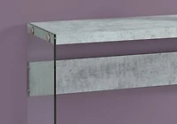 Monarch Specialties Accent Table, Console, Entryway, Narrow, Sofa, Living Room, Bedroom, Tempered Glass, Laminate, Grey, Clear, Contemporary, Modern