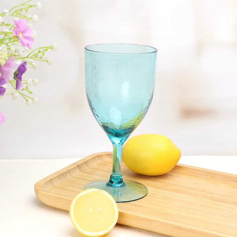 Hometrends Gobelet Acrylique Bleu Martelée 419mL