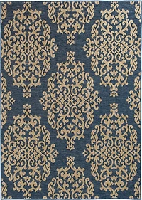 Smithleighs Cobalt Blue and Cream Woven Area Rug