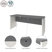 Bestar Connexion 72W Narrow Desk Shell in slate & sandstone