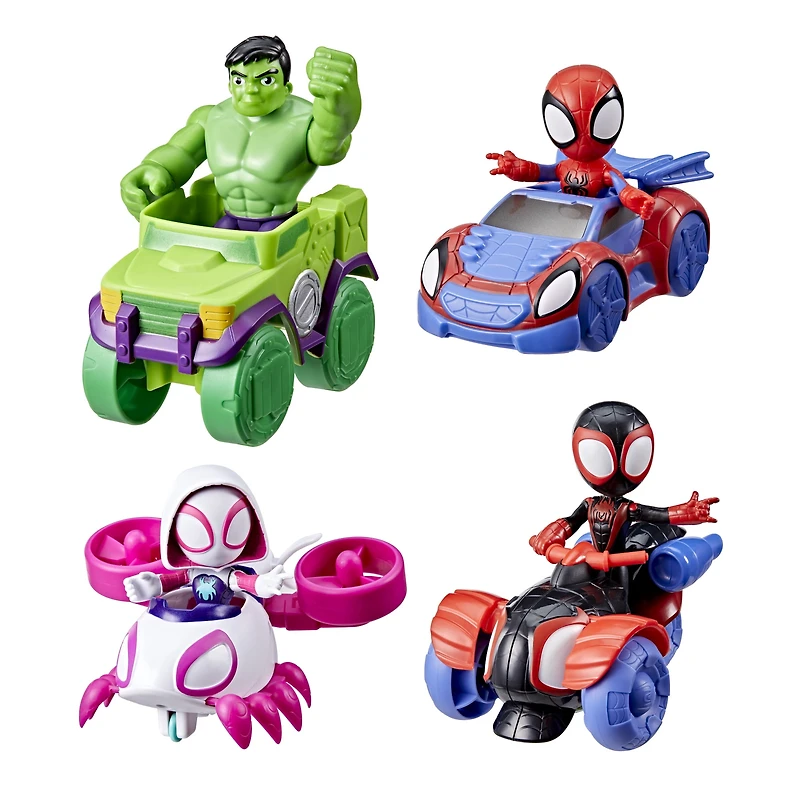 Marvel Spidey and His Amazing Friends Hero Wheels Pack Toy Vehicle and Action Figure Set
