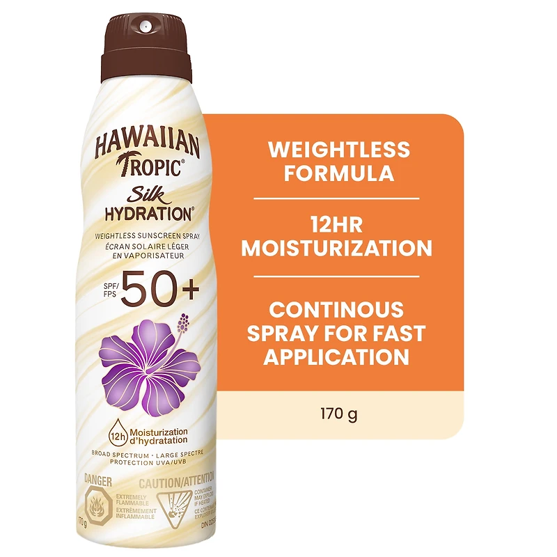 Hawaiian Tropic® Silk Hydration® Weightless™ Sunscreen Spray, SPF 50