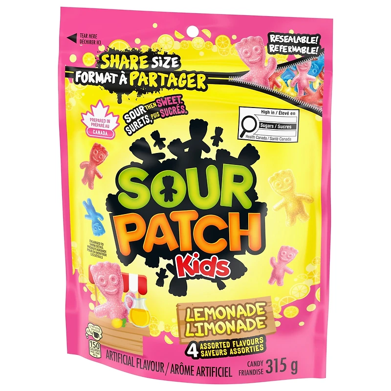 SOUR PATCH KIDS, Lemonade Flavour Candy, Sour then Sweet