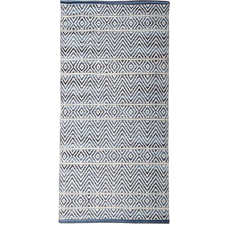 Tapis tissé à plat en coton chevrons Fabstyles pour salon, couloir, patio