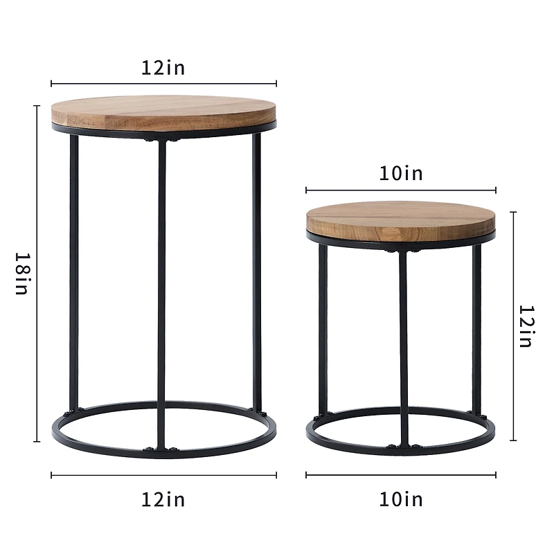 Better Homes and Gardens Acacia Top Plant Stand,2 Pack,Black