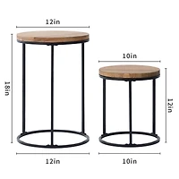 Better Homes and Gardens Acacia Top Plant Stand,2 Pack,Black