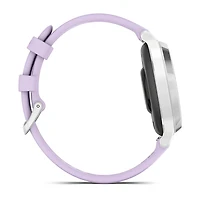 Montre intelligente et tracker d'activité Garmin Lily 2 Active - Argent avec bracelet en silicone violet jasmin