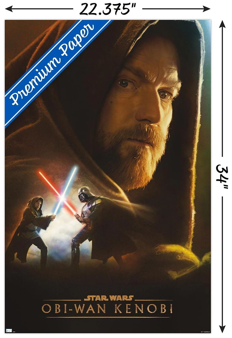 Star Wars: Obi-Wan Kenobi – Obi-Wan Collage 22.375" x 34" Wall Poster with Beechwood Magnetic Frame, by Trends International