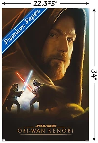 Star Wars: Obi-Wan Kenobi – Obi-Wan Collage 22.375" x 34" Wall Poster with Beechwood Magnetic Frame, by Trends International