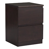 HOMETRENDS Table de nuit à 2 tiroirs pour adulte, enfant, adolescent, finition noyer