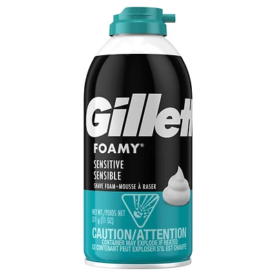 Gillette Foamy Sensitive Shave Foam For Men, Sensitive Skin