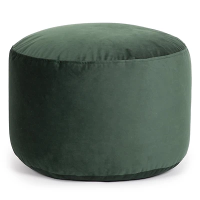 Pouf Belgique Vert forêt Velours – Coussin de sol, pouf en polystyrène doux, accessoire durable et léger pour salon ou bureau