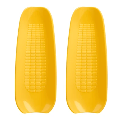 Ensemble de 2 assiettes en forme de maïs – Pratiques et sécuritaires, jaune