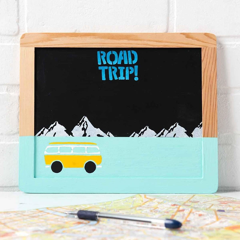 Plaid Wood Surfaces, 8.5" x 10.5", Chalkboard Frame