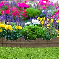 3.25in H x 48in L x 3.24in D Roman Stone Recycled Rubber Garden Border & Edging in Brown, 2-pack