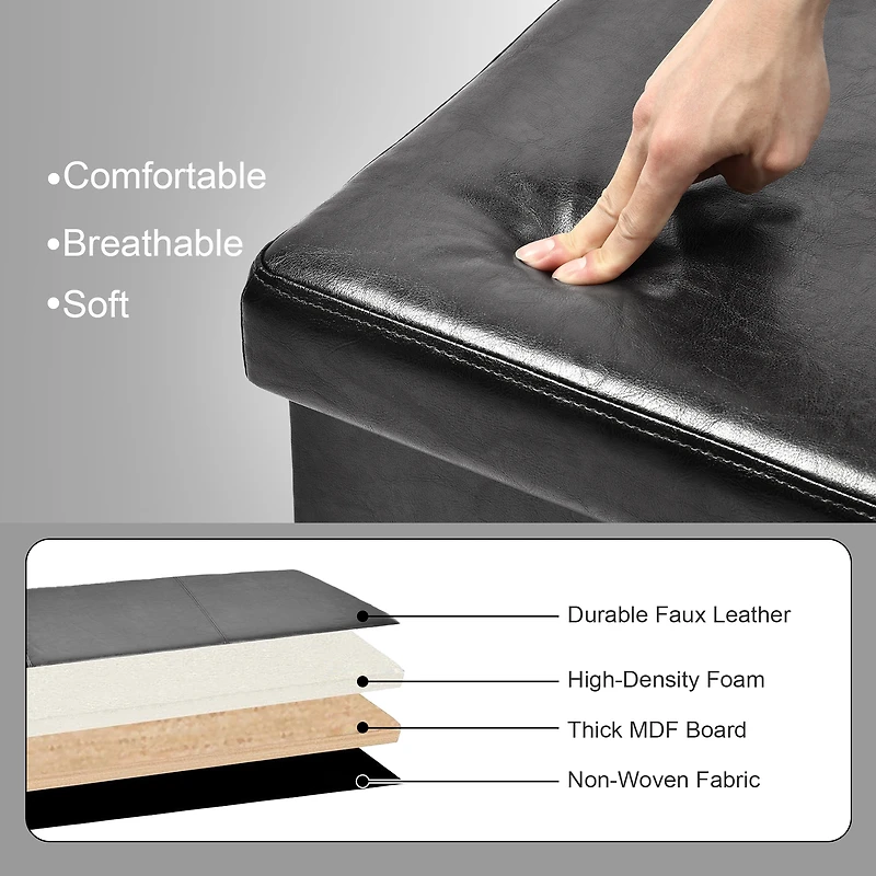 Homy Casa Folding Set of 2 Board Game Storage Bench – Convenient Seat and Organizer for Games and Cards