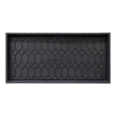 Mainstays Manor 17x35 Boot Tray, High-Walled, Waterproof Floor Protector, Geometric Black, for Entryway, Mudroom, Garage