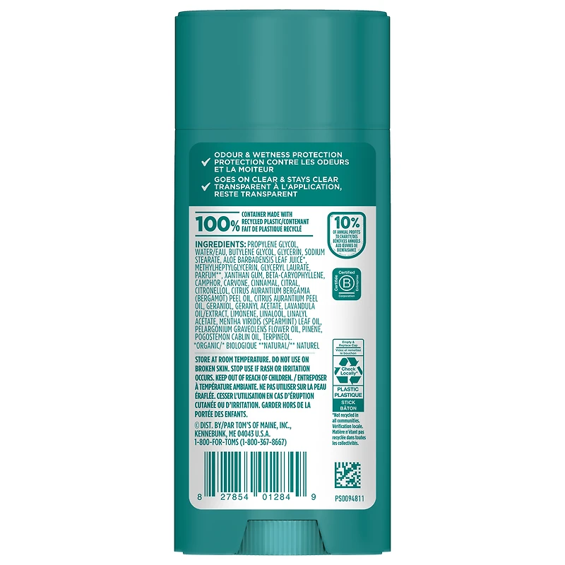 Tom’s of Maine Mountain Spring Natural Deodorant, Aluminum Free, 92 g