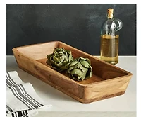 Better Homes & Gardens- Acacia Wood Oval Serving Bowl, Natural Finish Brown