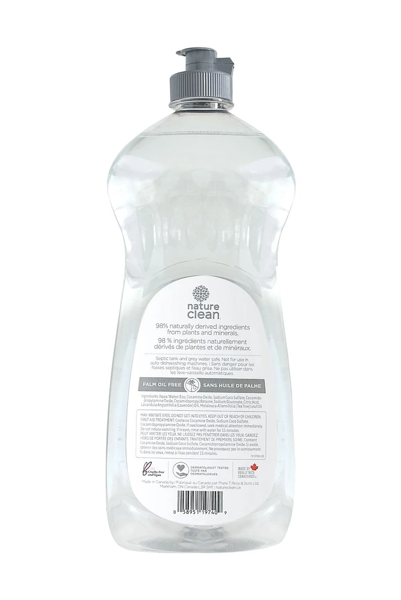 Nature Clean 98% natural Dishwashing Liquid Lavender (740ml)