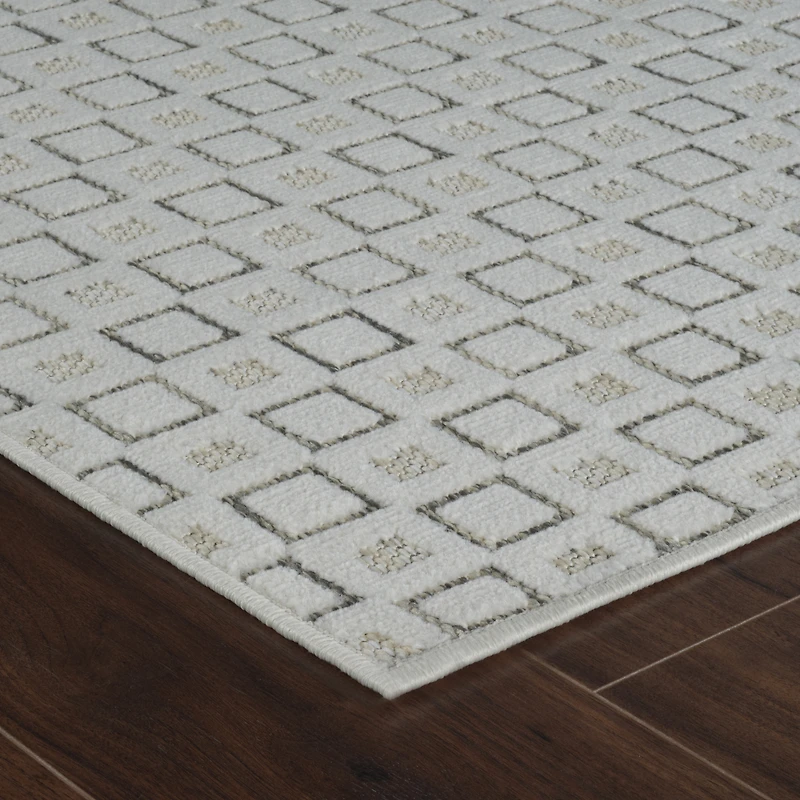 Rug Branch Maise Abstract Indoor Outdoor Area Rug, Cream Beige, Modern - Entryway, Hallway, Bathroom, and Kitchen