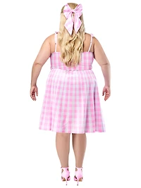 Barbie Movie Perfect Day Barbie Pink Gingham Dress Costume for Adults by Rubies, Women's