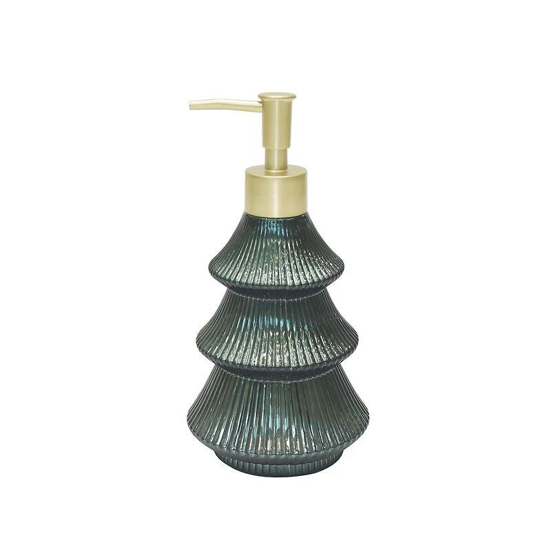 Holiday Time Pine Tree  Soap and Lotion Pump, Holiday Glass Soap and Lotion Dispenser for Bathroom or Kitchen