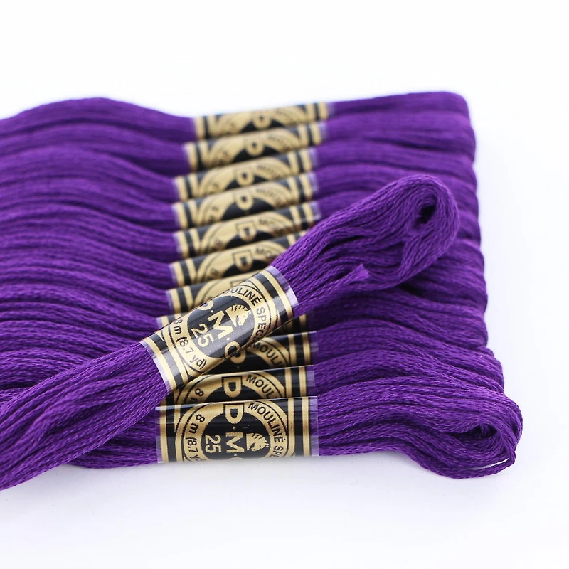 DMC Purple Cotton 6-Strand Embroidery Floss Skein, 8 m (8.7 yd)