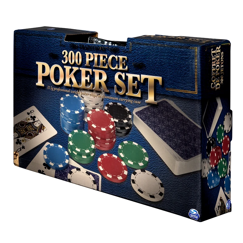 Coffret professionnel de poker 300 jetons dans une mallette en aluminium