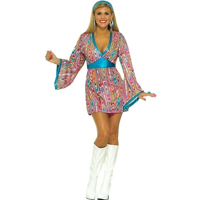 Déguisement Robe Disco Groovy Tourbillon pour femme