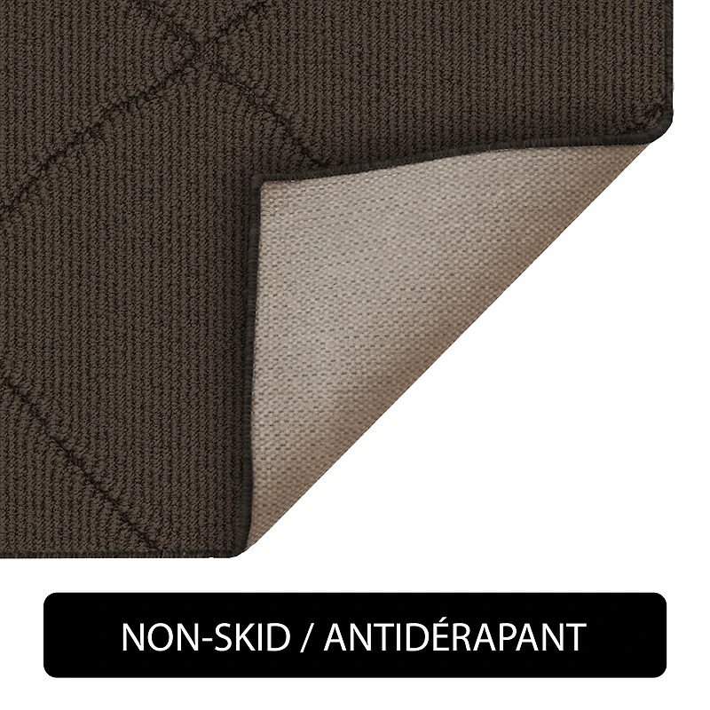 Mainstays Indoor Modern Geometric Machine Tufted Dark Brown Accent Rug, 29'' x 45'', Machine Washable, Non-Skid Backing