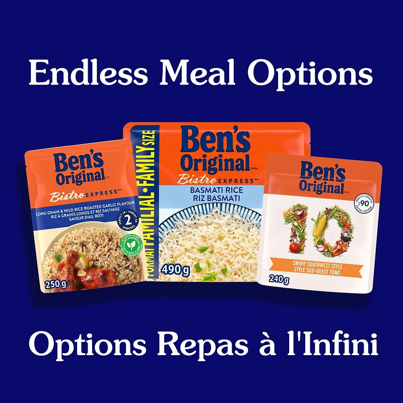 BEN'S ORIGINAL BISTRO EXPRESS riz à grains longs et riz sauvage d'ail rôti d'accompagnement, sachet de 250 g