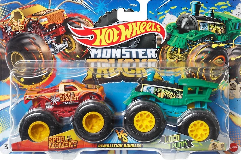 Hot Wheels Assorted Monster Trucks Demolition Doubles Coffret de 2
