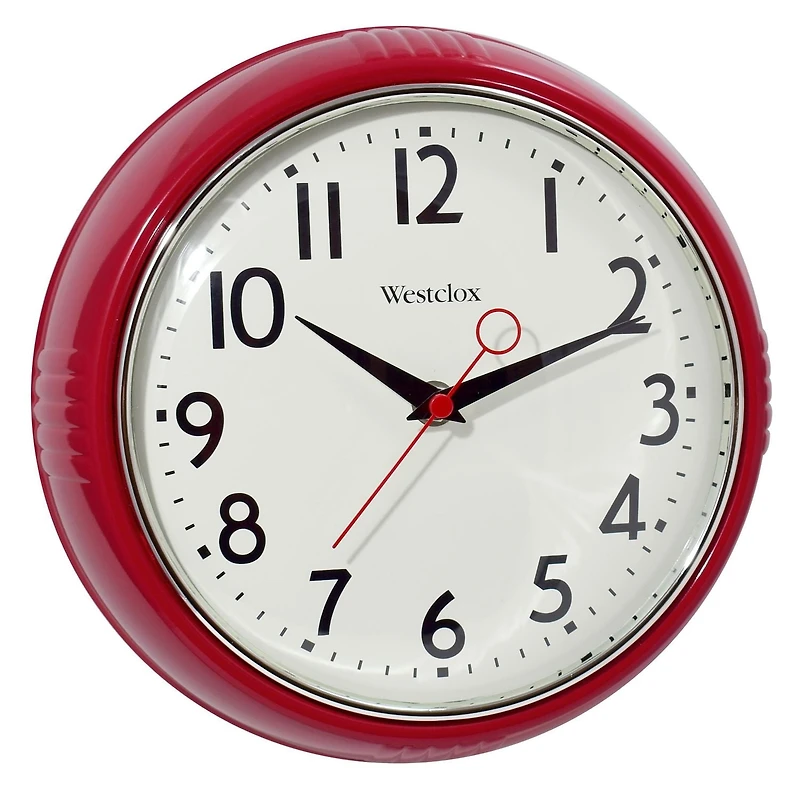 Westclox 9.5" Red Retro Wall Clock- Model 32042RCN