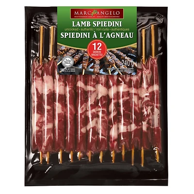 Marcangelo Halal Lamb Spiedini 12ct, 240g / 12 x 20g / 8 count