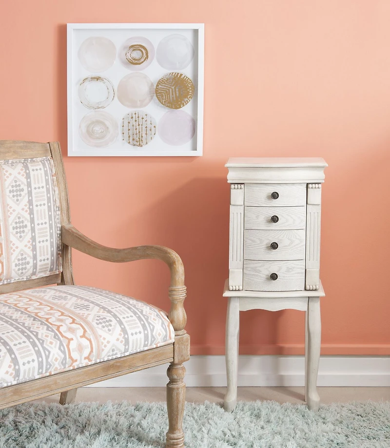 Michelle Jewlery Armoire, Off-White