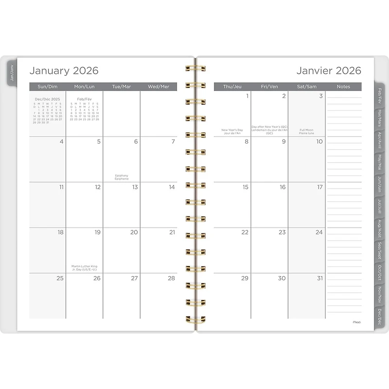 2026 Mead® Greyson Floral Small Weekly Clear Poly Cover Planner