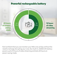 LeapFrog LF925HD Moniteur de bébé Wi-Fi 1080p panoramique à 360 degrés et inclinaison à affichage haute définition 720p de 5 po, veilleuse, vision nocturne couleur, (blanc)