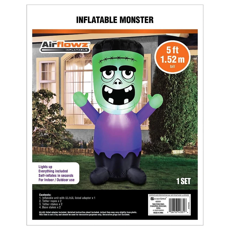 Occasions Halloween Monstre gonflable de Frankenstein pour bébé de 5 pieds