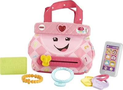 Fisher-Price Laugh & Learn My Smart Purse, Interactive Baby Role-Play Set - English Edition