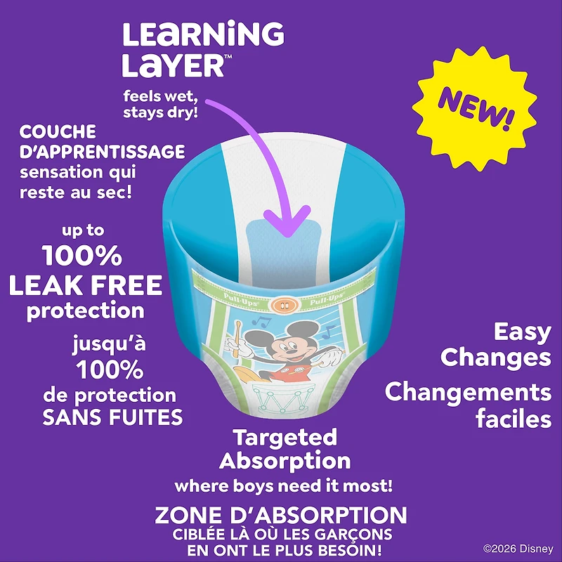 Sous-vêtements d’entraînement Pull-Ups pour garçons, 2T-3T (16 à 34 lb), 74 sous-vêtements