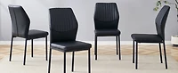 Noble House Luxury minimalist chair - 4 high elasticity black PU dining chairs