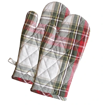 Celebration Plaid Cotton Terry Oven Mitts Set of 2
