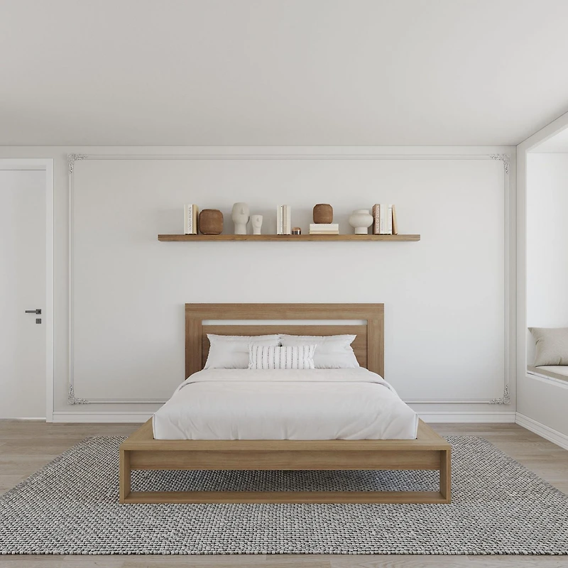 Morgan Queen Size Bedset with Headboard and Slatted Bedframe