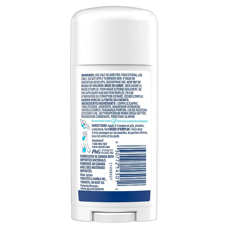 Secret Whole Body Stick Aluminum Free Deodorant for Women with notes of Peach & Vanilla