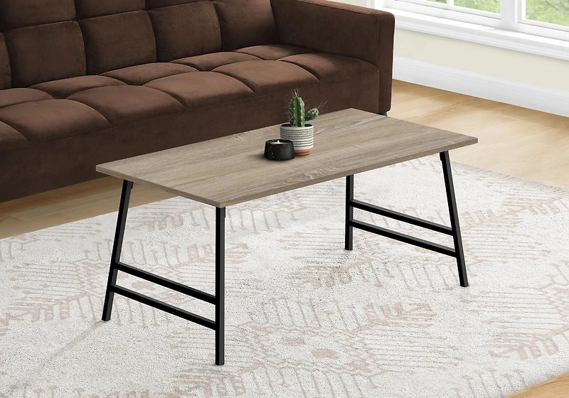 Monarch Specialties Coffee Table, Accent, Cocktail, Rectangular, Living Room, 40"l, Metal, Laminate, Brown, Black, Contemporary, Modern