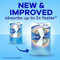 Always Infinity FlexFoam Pads for Women, Size 1, Regular Pad with Wings, Unscented, 50 Count