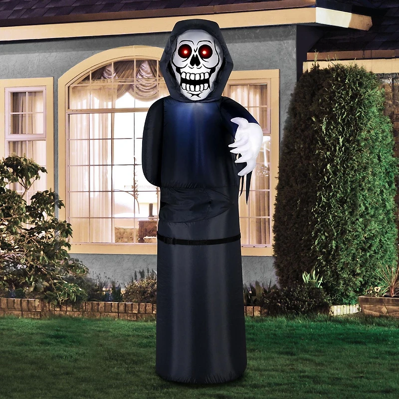 Occasions Airflowz Animated 6ft Gonflable Lurking Reaper w / Red Eyes Lights