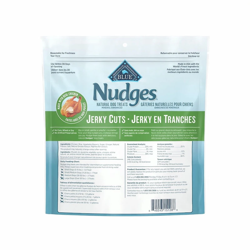 Blue Buffalo Nudges Jerky Cuts Natural Dog Treats, Chicken, 453g